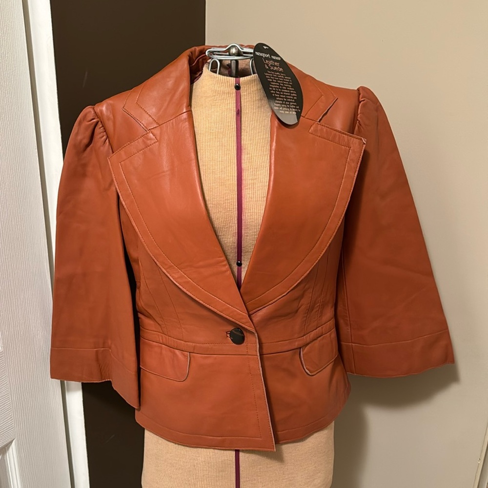 Newport News Leather Jacket/Blazer size 8 NWT